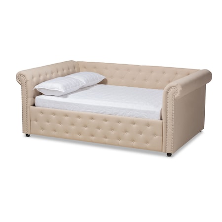 Baxton Studio Mabelle Beige Upholstered Full Size Daybed 154-9485